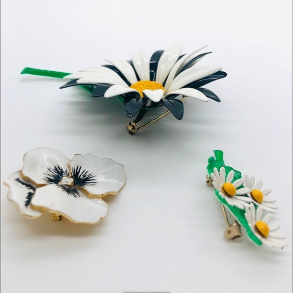 Vintage mod brooch flowers - Picture 3 of 7